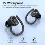 Wireless Earbuds, Bluetooth 5.3 Headphones Sport, Ear buds Wireless Earbuds Bluetooth, 50H Playtime Dual LED Display, Deep Bass Stereo Noise Cancelling Headphones, IP7 Waterproof Earphones, Jet Black